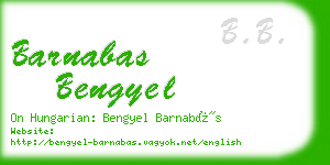 barnabas bengyel business card